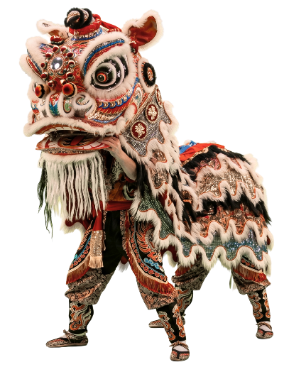 León representativo de la danza tradicional china, la danza del león.